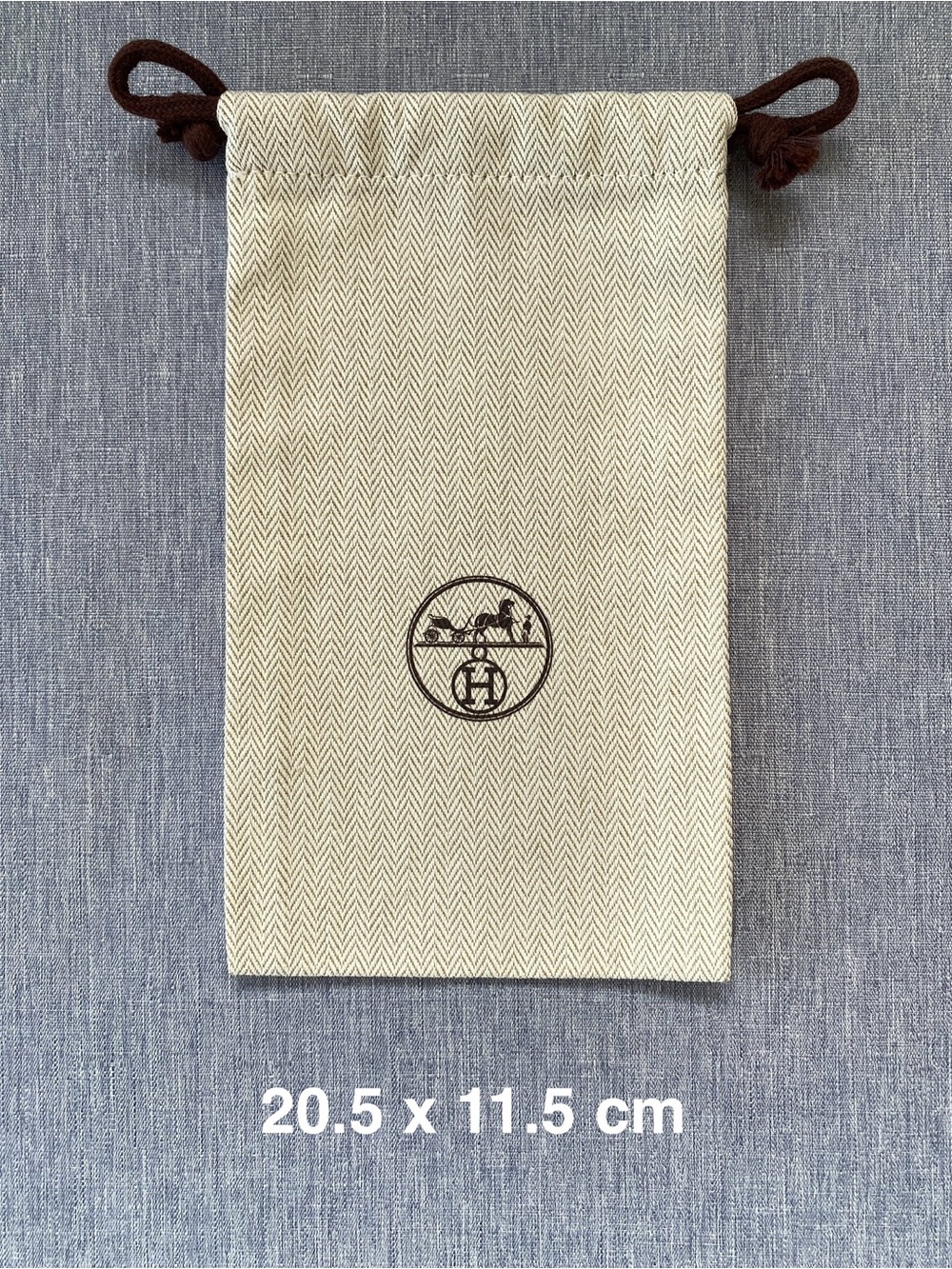NWOT Authentic Hermès | Drawstring Dust Bag DIY Upcycled Projects Gift Storage